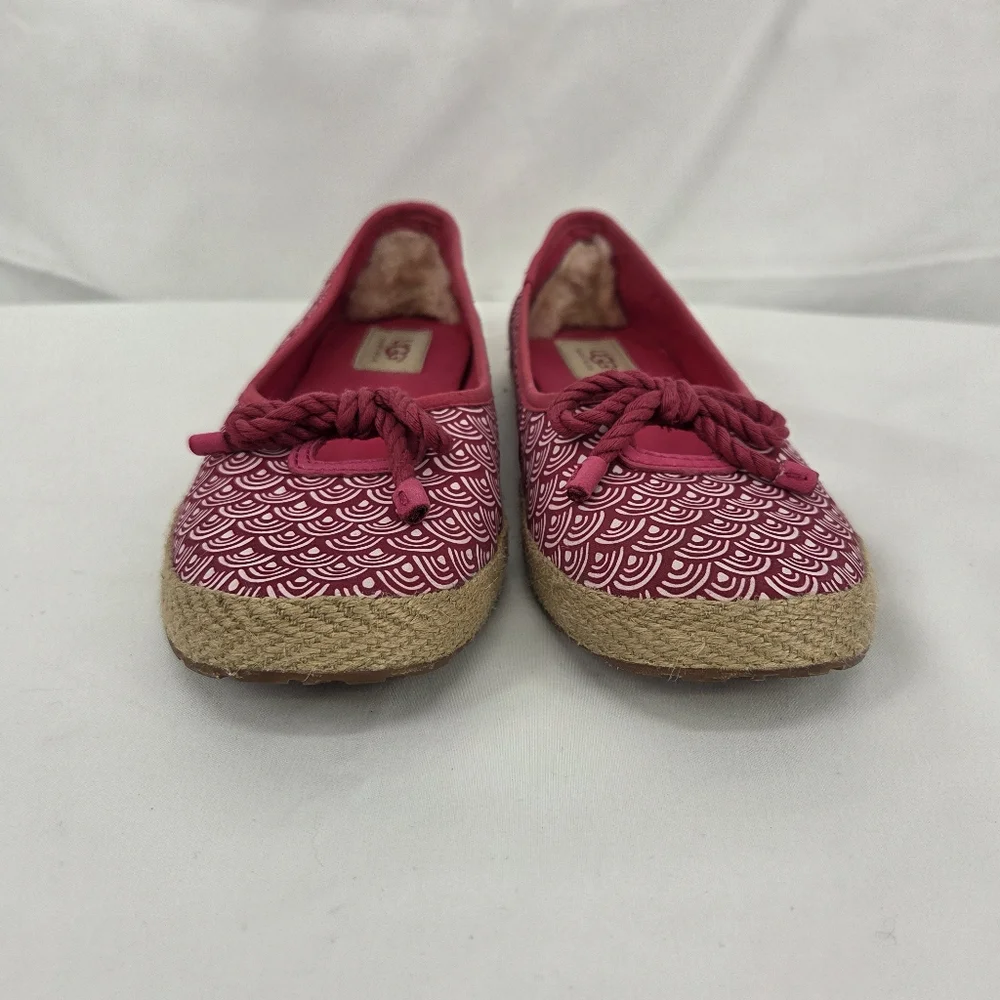Ugg Australia Syleste Scallop Women's Pink Patterned Espadrilles Sz 8 - Picture 4 of 9